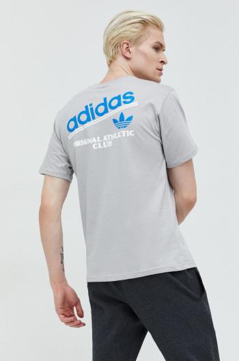 Bavlněné tričko adidas Originals šedá barva, s potiskem