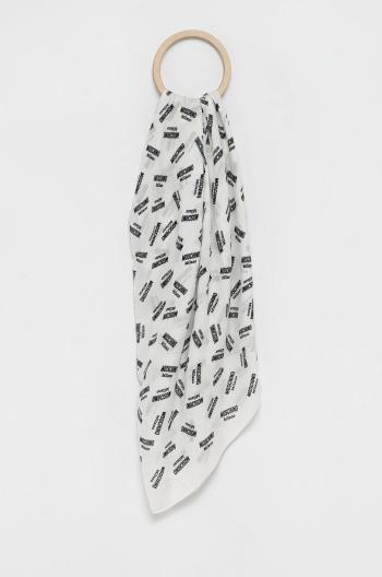 Šála Moschino pánská, bílá barva, vzorovaná