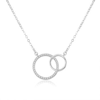 Beneto Slušivý stříbrný náhrdelník s kroužky AGS1157/47