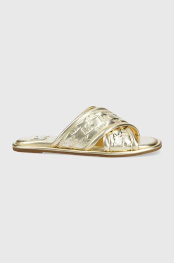 Pantofle MICHAEL Michael Kors Gideon Slide dámské, zlatá barva