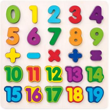 Woody Puzzle číslice masivní na desce