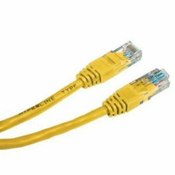 Síťový LAN kabel UTP patchcord, Cat.5e, RJ45 samec - RJ45 samec, 3 m, nestíněný, žlutý, economy, DOPRODEJ