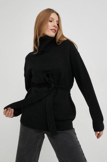 Vlněný svetr Answear Lab dámský, černá barva, s golfem
