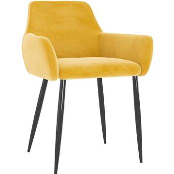 Jídelní židle 2 ks hořčicově žluté samet (323111)