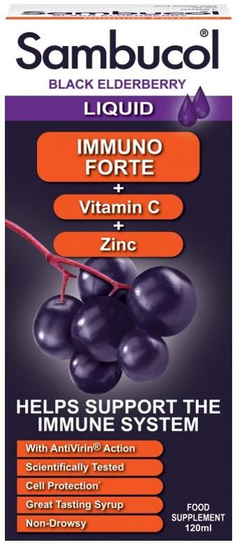 Sambucol Immuno Forte Sirup + vitamin C + zinek 120 ml