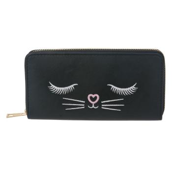 Černá peněženka s motivem spícího zvířátka - 19*10 cm MLPU0324