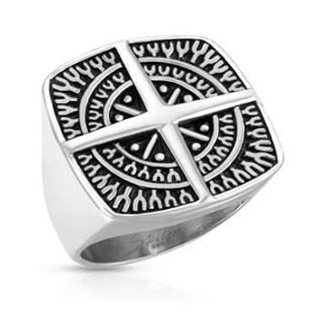 Šperky4U Pánský ocelový prsten kompas - velikost 62 - OPR0125-62