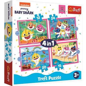 Trefl Puzzle Baby Shark: Rodina 4v1 (12,15,20,24 dílků) (5900511343786)