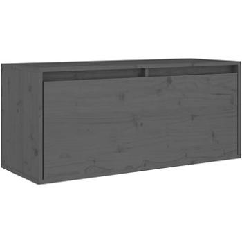 Shumee nástěnná šedá 80×30×35 cm masivní borové dřevo, 813459 (813459)