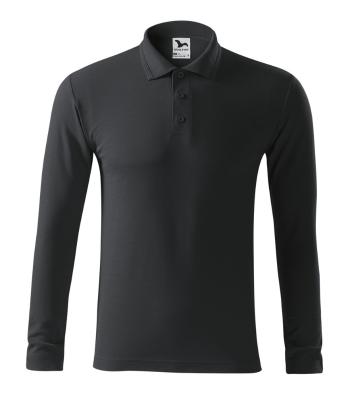 MALFINI Pánská polokošile s dlouhým rukávem Pique Polo LS - Ebony gray | M