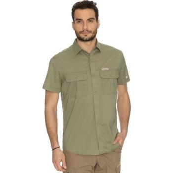 BUSHMAN PEONY NEW Pánská košile s krátkým rukávem, khaki, velikost XL