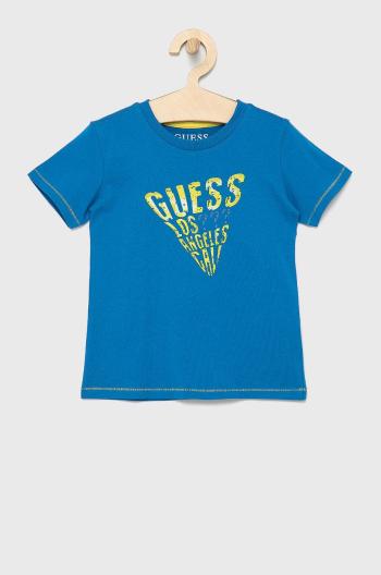 Dětské bavlněné tričko Guess s potiskem
