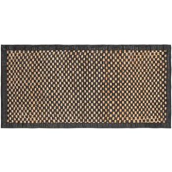 Kožený koberec 80 x 150 cm černý s béžovou GERCE, 181473 (beliani_181473)