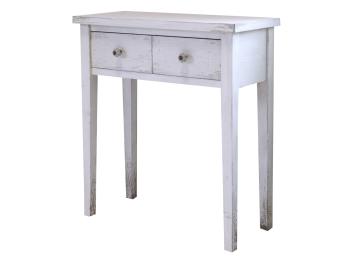 Bílý dřevěný retro konzolový stolek se šuplíky Fabien - 73*32*80 cm 41505-19