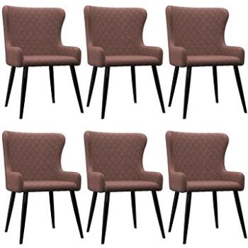 Jídelní židle 6 ks hnědé textil (278816)
