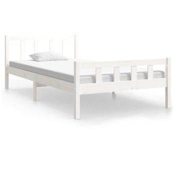 Rám postele bílý masivní dřevo 100 × 200 cm, 810670 (810670)