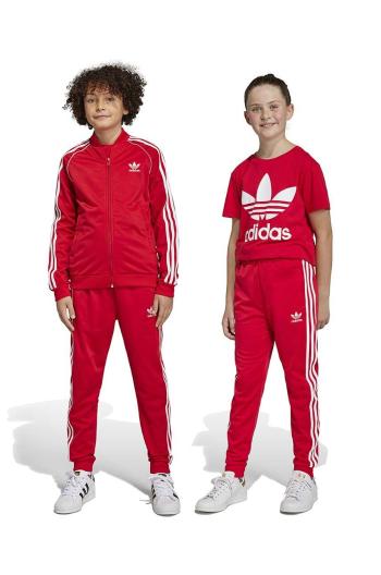 Dětské tepláky adidas Originals červená barva, vzorované