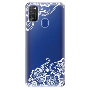 Odolné silikonové pouzdro iSaprio - White Lace 02 - Samsung Galaxy M21