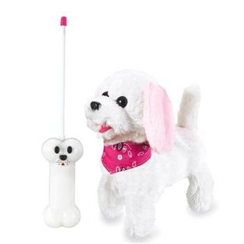 Jamara plyšový pes, bílo-růžový na dálkové ovládání (4042774445164)
