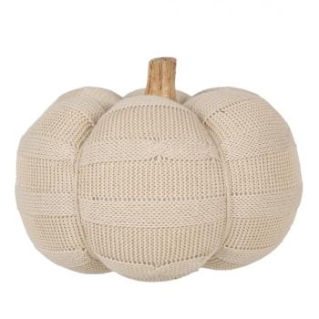 Béžová pletená dekorace dýně Pumpkin XL - Ø 20*14 cm  65408