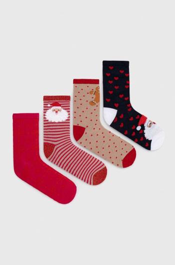 Ponožky Vero Moda 4-pack dámské, růžová barva