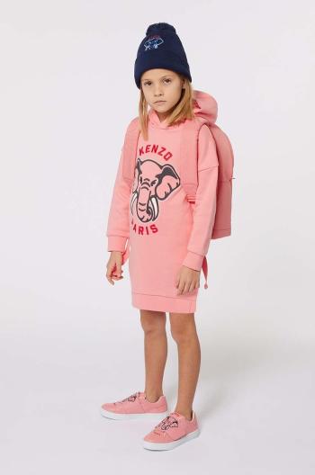 Dětské bavlněné šaty Kenzo Kids růžová barva, mini, K60660