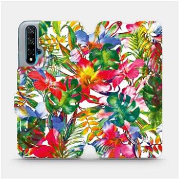 Flipové pouzdro na mobil Huawei Nova 5T - MG07S Pestrobarevné květy a listy (5903516056644)