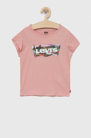 Dětské tričko Levi's růžová barva