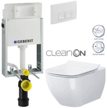 GEBERIT KOMBIFIXBasic vč. bílého tlačítka DELTA 50 + WC CERSANIT VIRGO CLEANON + SEDÁTKO 110.100.00.1 50BI ME1