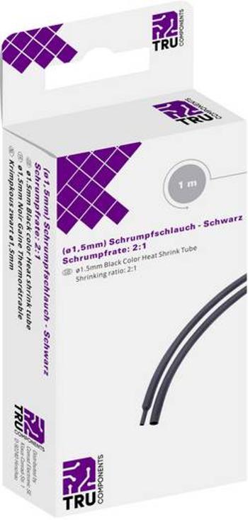 Smršťovací bužírka bez lepidla TRU COMPONENTS T1904CA026 2:1, 1.50 mm, černá, 1 m