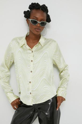 Košile Hollister Co. dámská, zelená barva, regular, s klasickým límcem