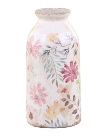 Keramická dekorační váza s květy Floral Auray - Ø 7*15cm 65077719 (65777-19)