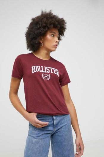 Tričko Hollister Co. vínová barva