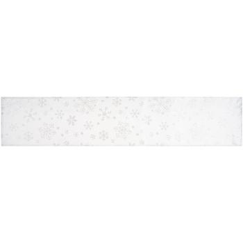 Forbyt Vánoční ubrus Snowflakes bílá, 35 x 155 cm