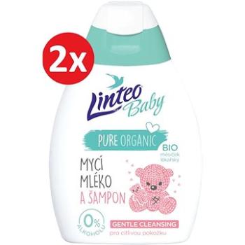 LINTEO BABY Mycí mléko a šampon s BIO měsíčkem lékařským 2× 250 ml (BABY7277s2)