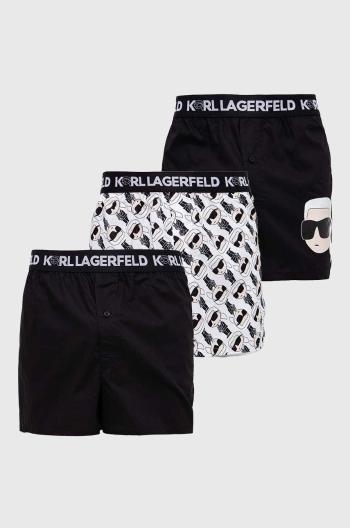 Bavlněné boxerky Karl Lagerfeld 3-pack černá barva