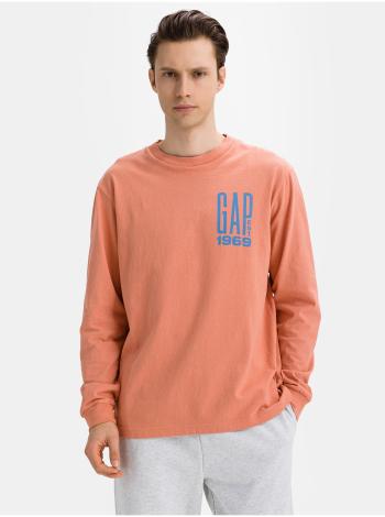 Oranžové pánské tričko GAP Logo ls gap bk t