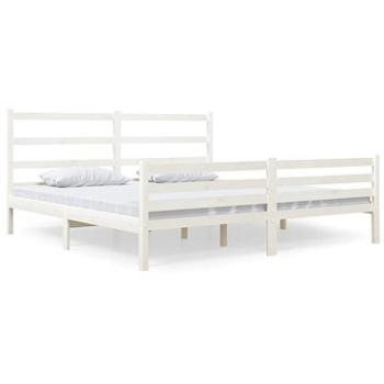 Rám postele bílý masivní borovice 180 × 200 cm Super King, 3103729 (3103729)