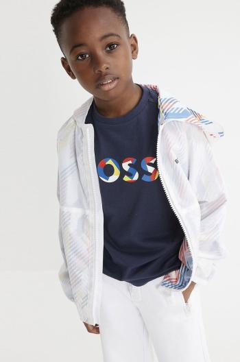 Dětské bavlněné tričko Boss tmavomodrá barva, s potiskem