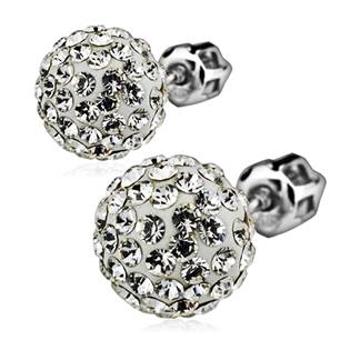 Šperky4U Stříbrné náušnice kuličkys krystaly Crystals from Swarovski® Crystal - ZB5371-C