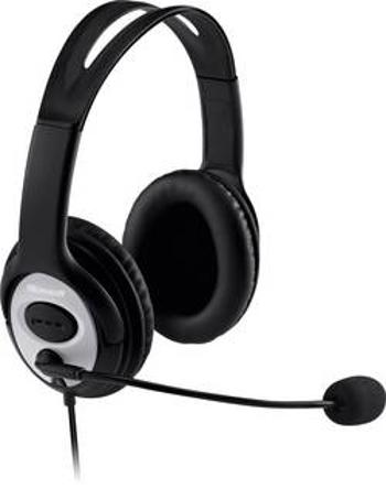 Headset k PC s USB na kabel, stereo Microsoft LifeChat LX-3000 přes uši černá, stříbrná