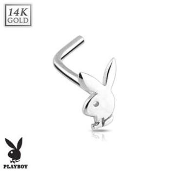 Šperky4U Zlatý piercing do nosu - Playboy, Au 585/1000 - ZL01023-WG