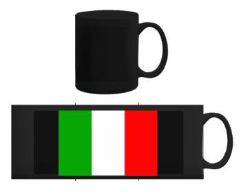Černý hrnek Itálie