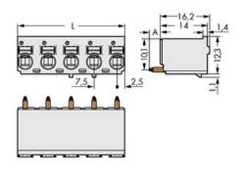 Konektor do DPS WAGO 2092-3154, 40.40 mm, pólů 4, rozteč 7.50 mm, 100 ks