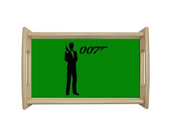 Dřevěný podnos James Bond