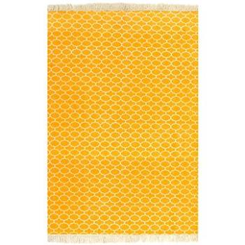 Koberec Kilim se vzorem bavlněný 120×180 cm žlutý (246545)