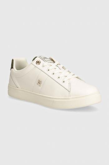 Kožené sneakers boty Tommy Hilfiger ELEVATED ESSENT SNEAKER MONOGRAM bílá barva, FW0FW07999