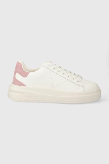 Kožené sneakers boty Guess ELBINA bílá barva, FLPVIB SUE12