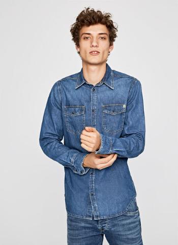 Pepe Jeans Pepe Jeans pánská tmavě modrá denim košile Hammond