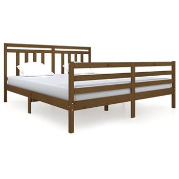 Rám postele medově hnědý masivní dřevo 180×200 cm Super King, 3100672 (3100672)